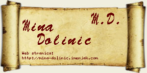 Mina Dolinić vizit kartica